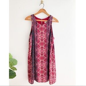 Evereve Allison Joy Red Floral Fully Lined Sleeveless Mini Dress Sz M